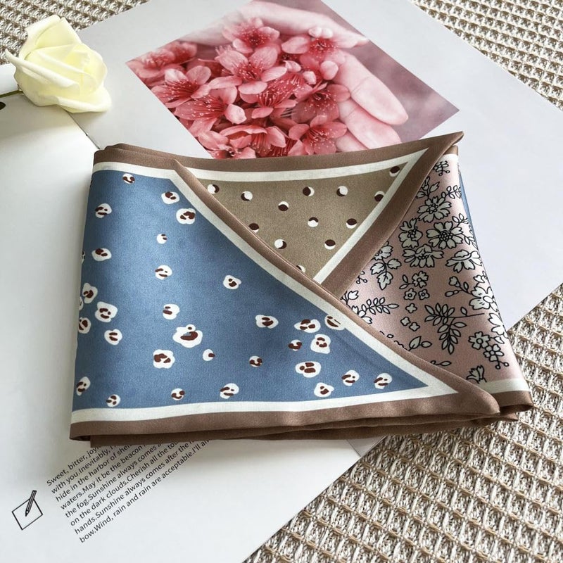FONYVE Silk Head Scarf for Hair Fashion Headwrap for Women Lightweight Neck Tie - Image 1